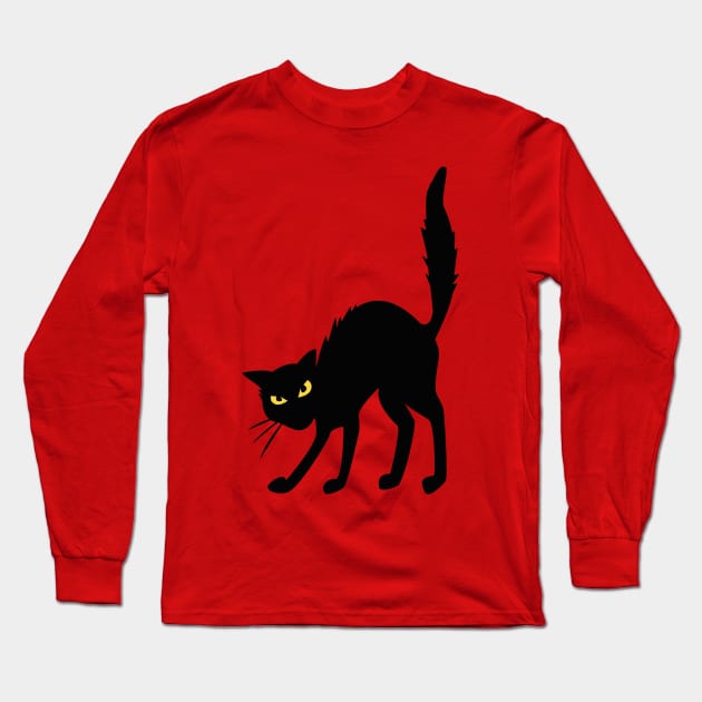 Halloween Black Cat Long Sleeve T-Shirt by ElijahBarns